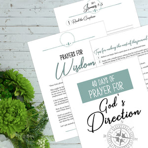 40 Days of Prayer for God's Direction Journal and Scripture Cards