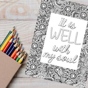 It is Well Christian Hymn Coloring Page