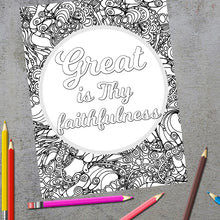 Load image into Gallery viewer, Great is Thy Faithfulness Christian Hymn Coloring Page