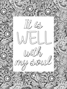It is Well Christian Hymn Coloring Page