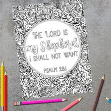 Load image into Gallery viewer, The Lord Is My Shepherd Scripture Coloring Page
