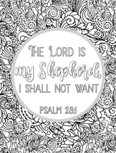 Load image into Gallery viewer, The Lord Is My Shepherd Scripture Coloring Page