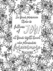 Fullness of Joy Scripture Coloring Page