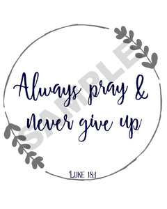 Never Give Up Scripture Wall Art